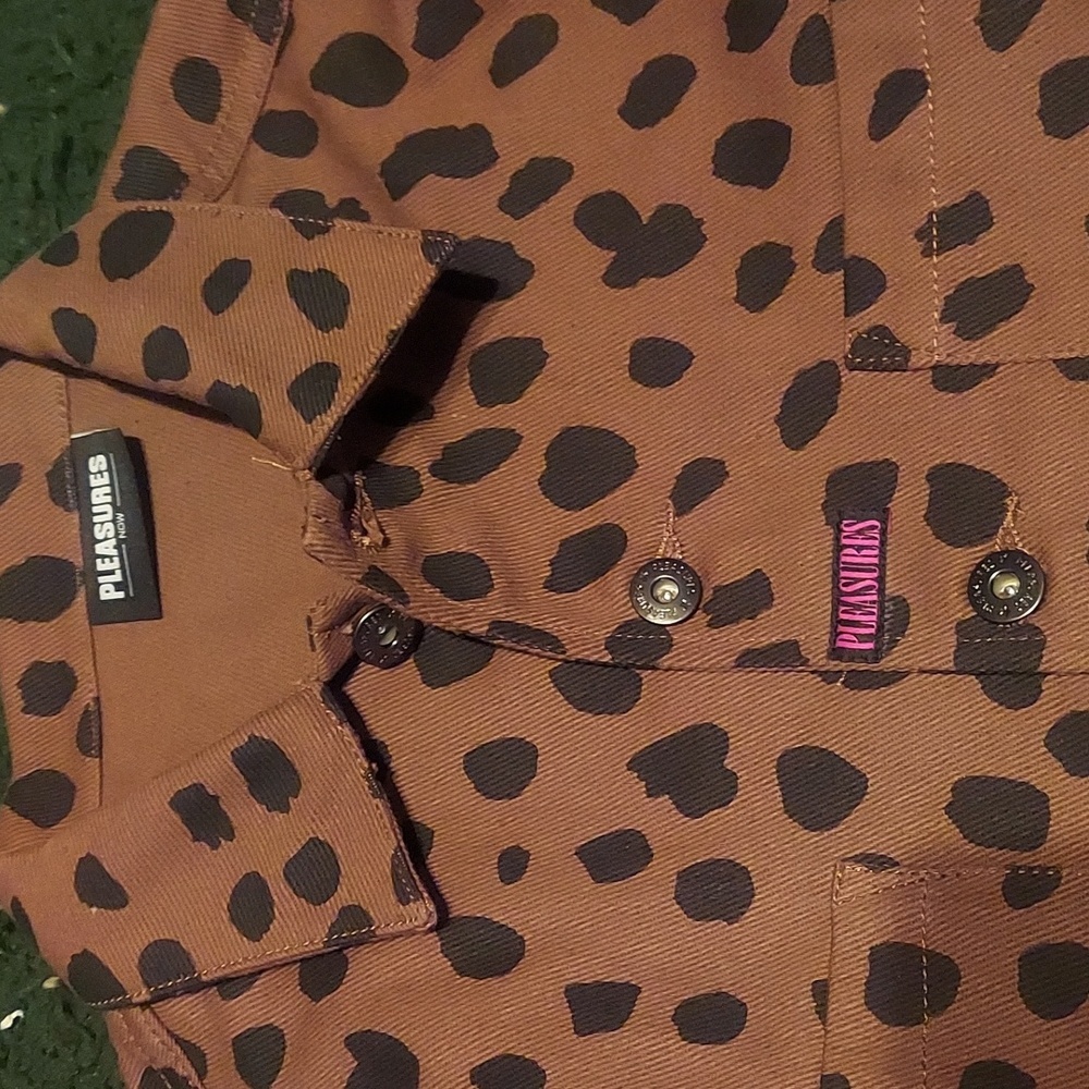 Trending! Designer work ware by pleasures. Wild big cat / dalmatian print